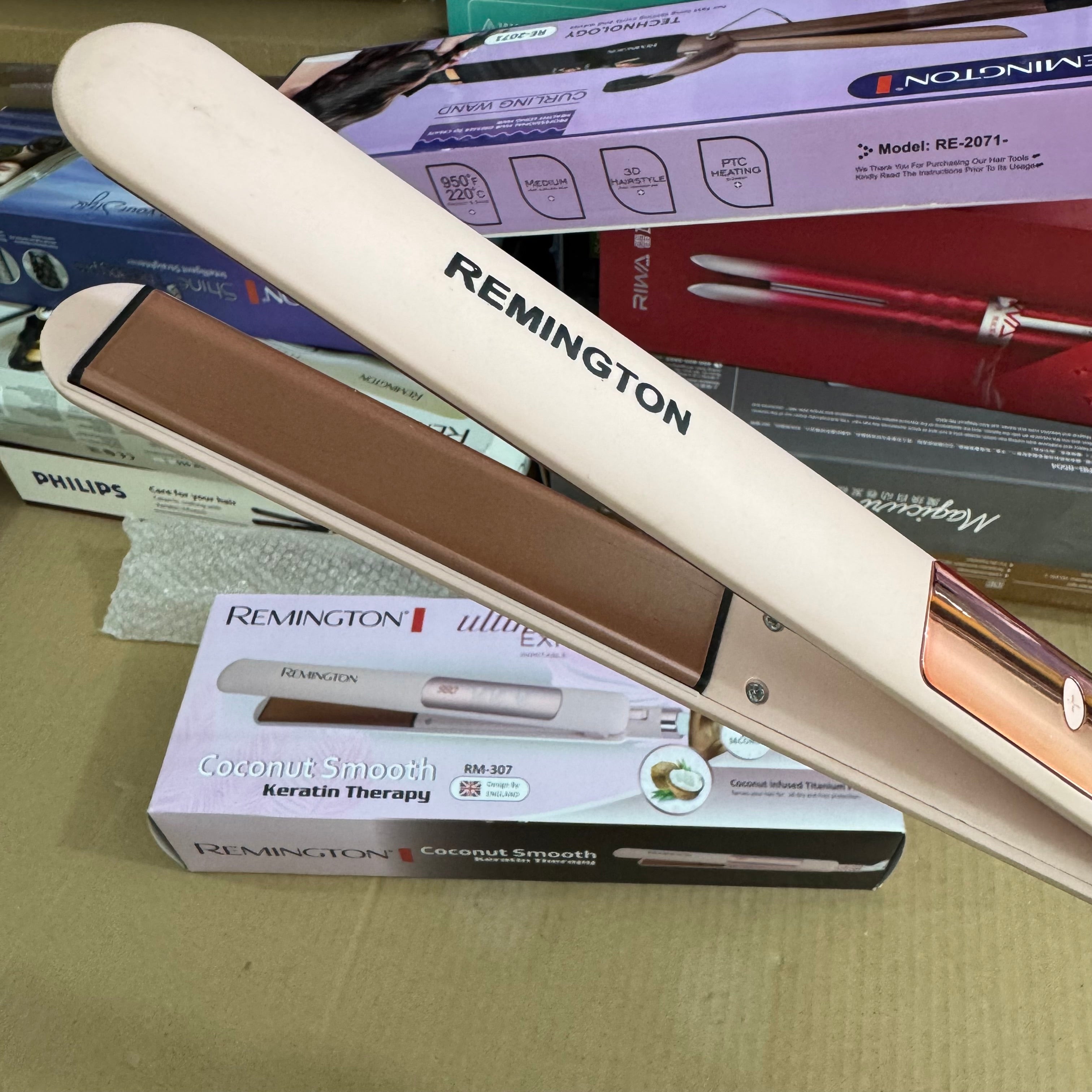 Remington Coconut Smooth Keratin Therapy Hair Straightener - Model RM-307 Lot Imported