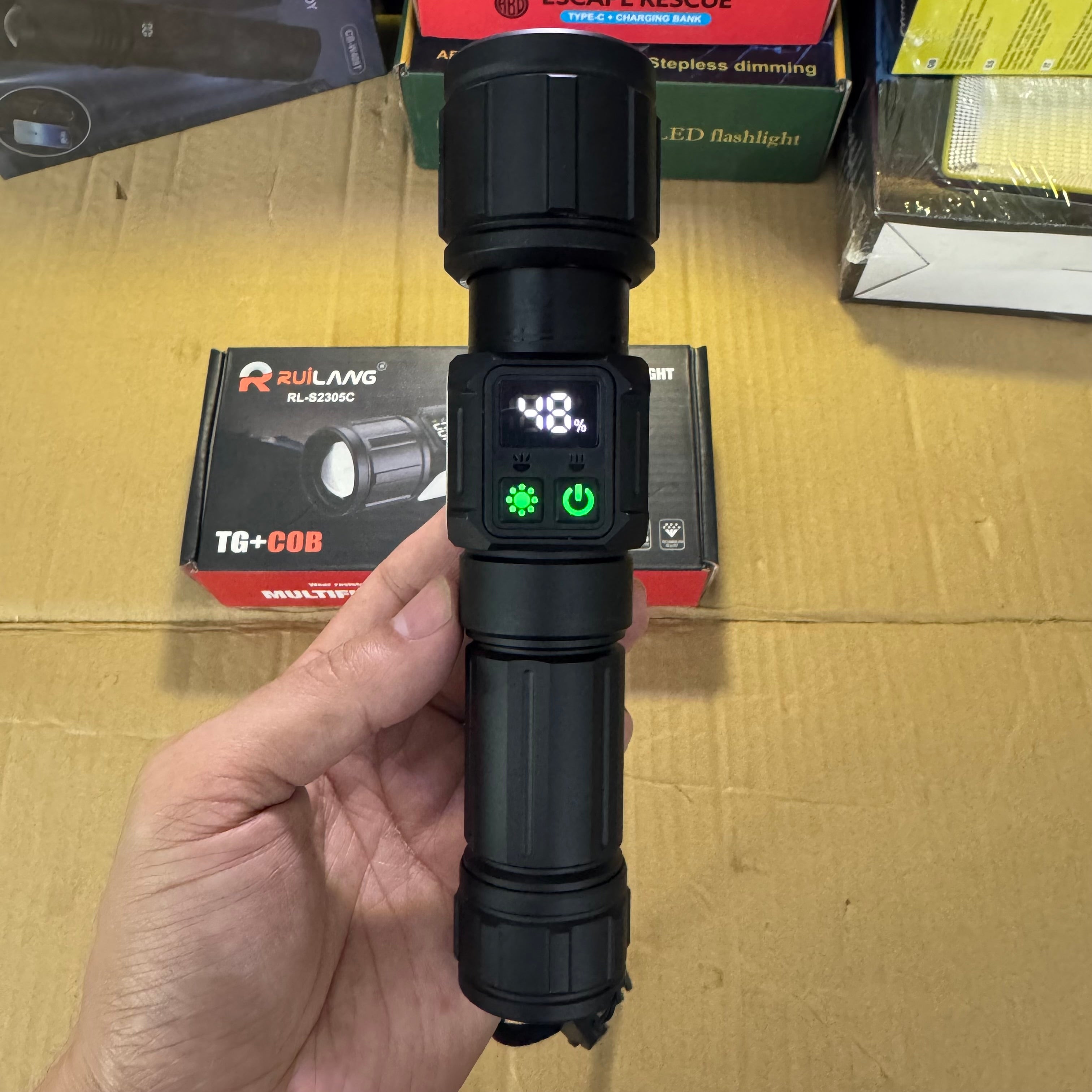 Lot Imported RuiLang RL-S2305C Multifunctional TG+COB Zoom Flashlight