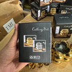 Luxury Gold Ball Cutlery Set - 7-Piece Dessert Fork & Spoon Kit