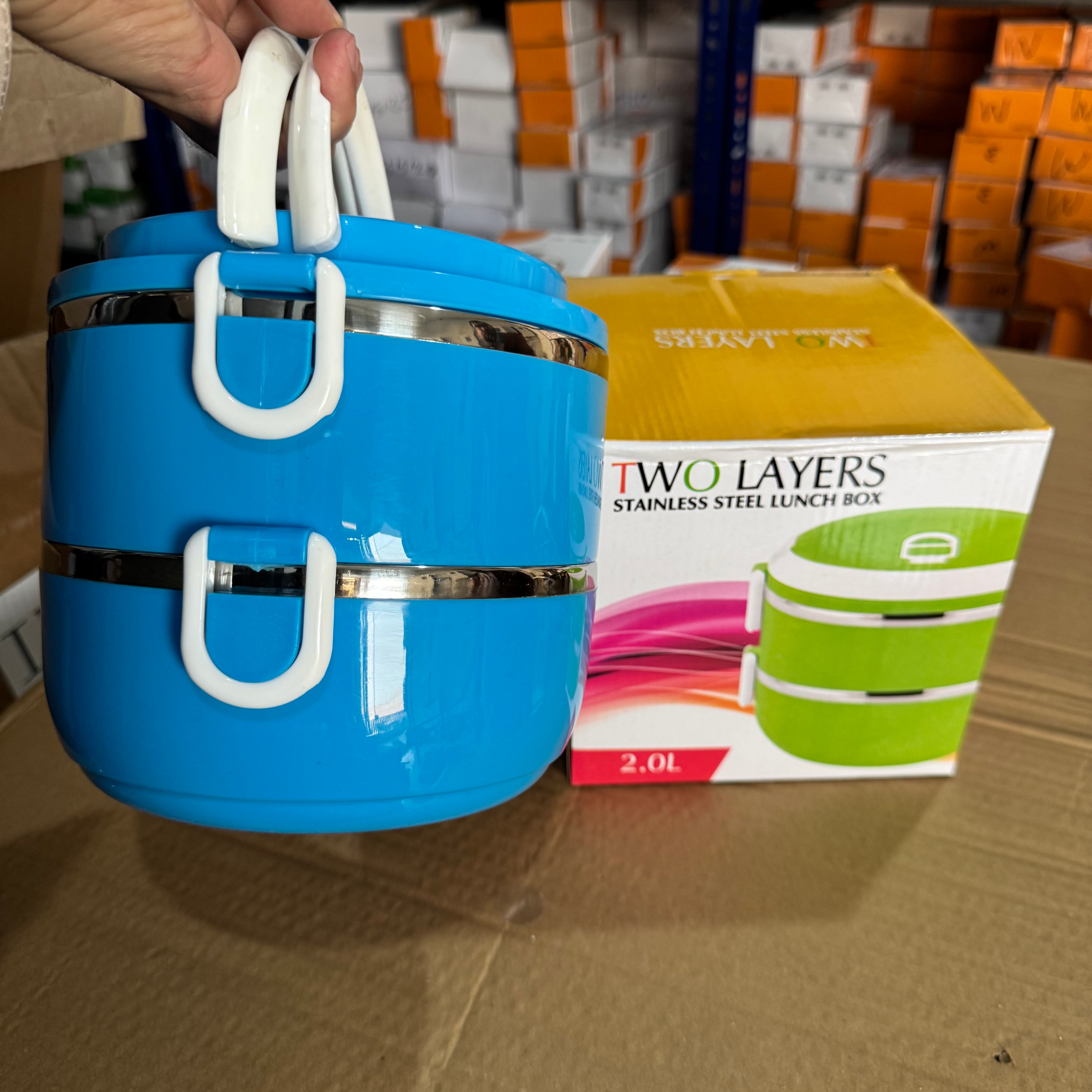 Lot Imported Stainless Steel Insulated Lunch Box – 900ml & 2.0L