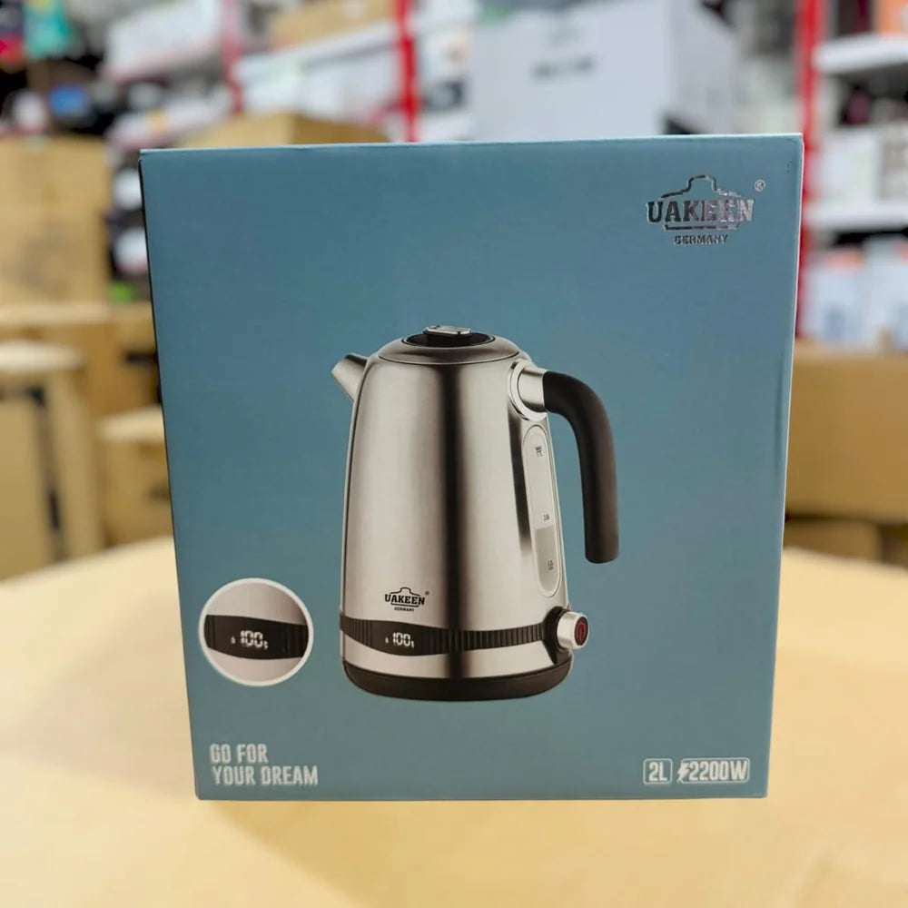 Uakeen ZL-018 2L Electric Kettle 2200W – Stainless Steel Temperature Control