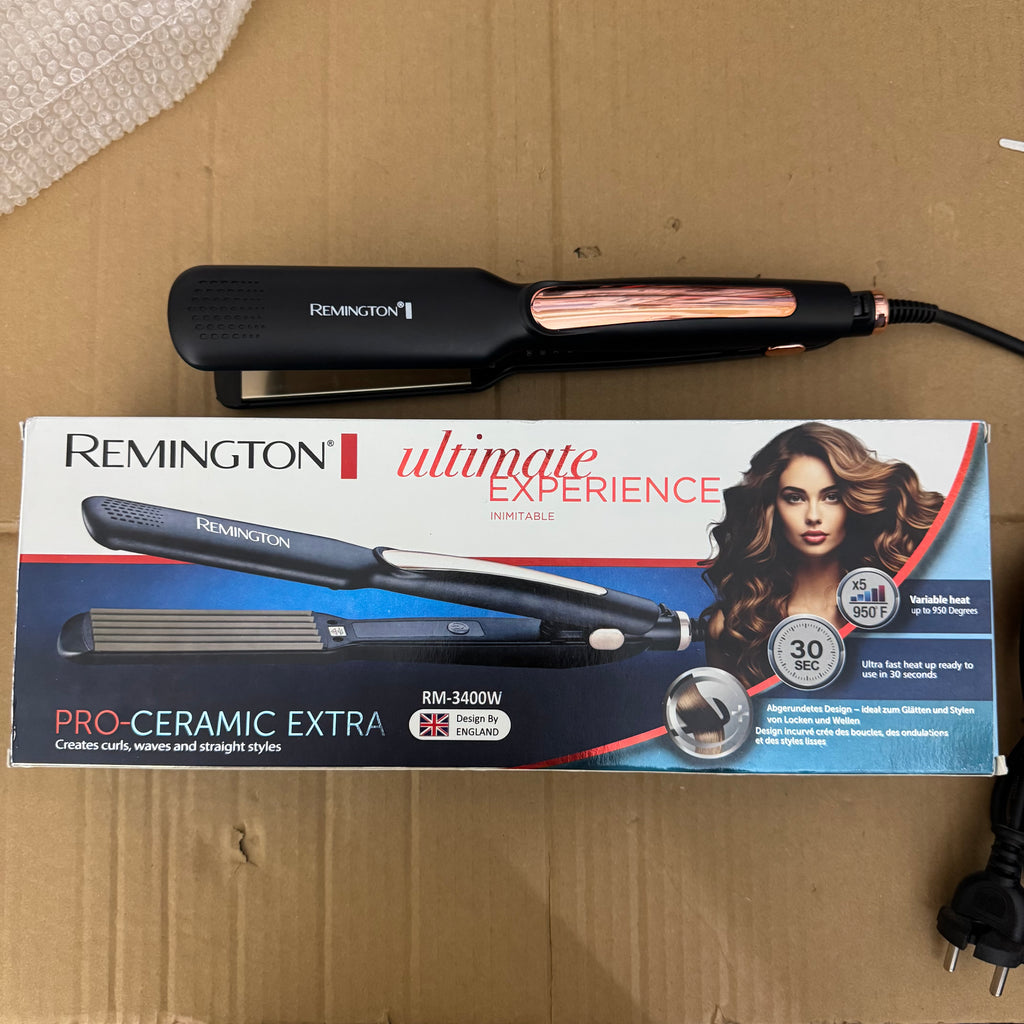 Remington Pro-Ceramic Extra Hair Straightener RM-3400 | Fast Heat, Adjustable Temperature, Smooth Styling