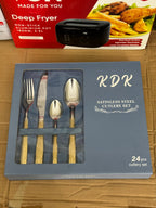 KDK 24-Piece Gold Textured Stainless Steel Cutlery Set | Service for 6