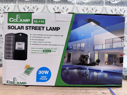 Lot Imported 30W Solar Street Lamp with Motion Sensor – Outdoor Waterproof LED Light Pakistan