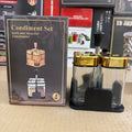4-Piece Condiment & Spice Jar Set with Stand