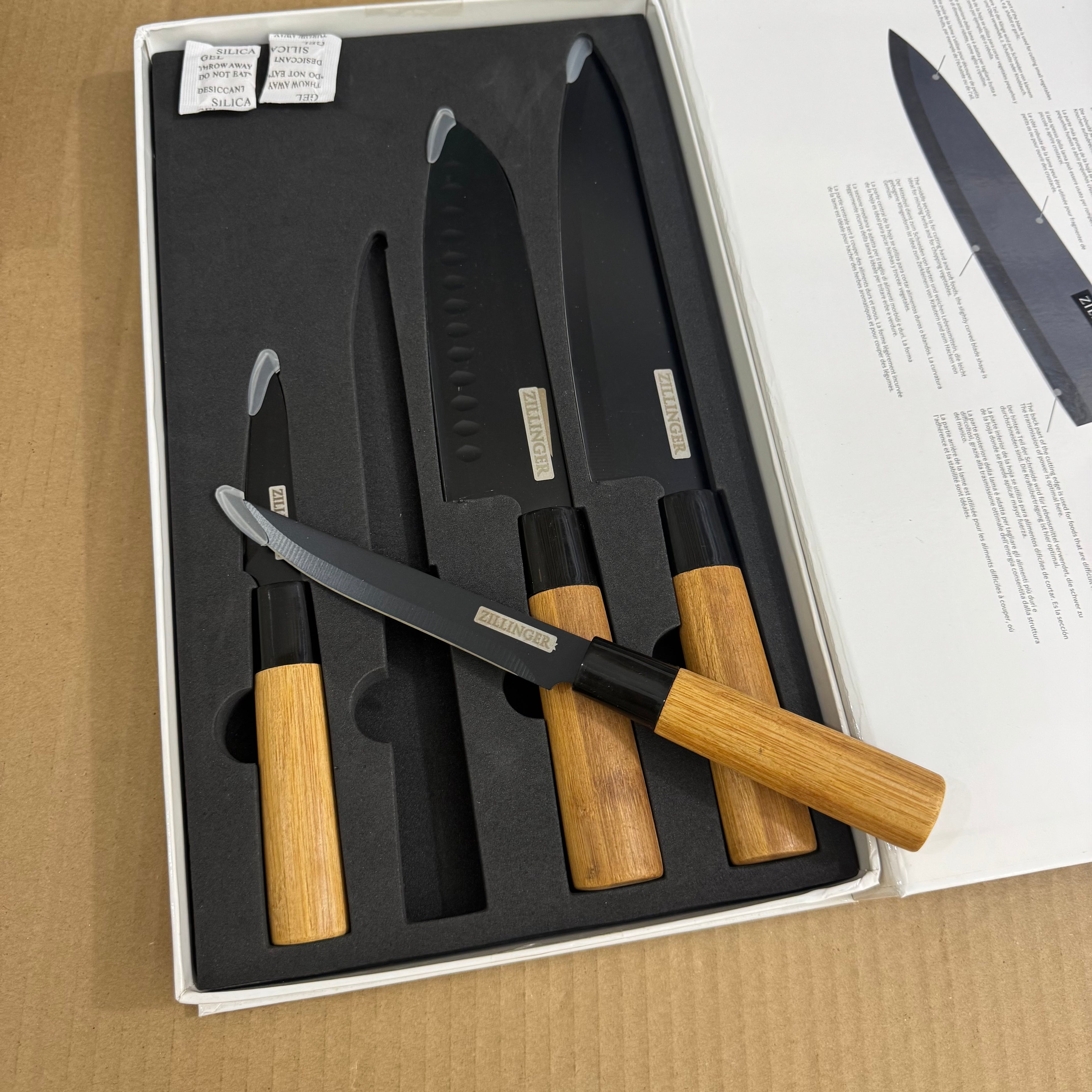 ZILLINGER Professional Japanese Knives 4-Piece Set - ZL-01 Lot Imported