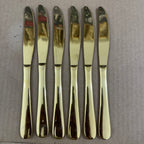 6 Pieces Premium Gold Stainless Steel Butter Knives Set