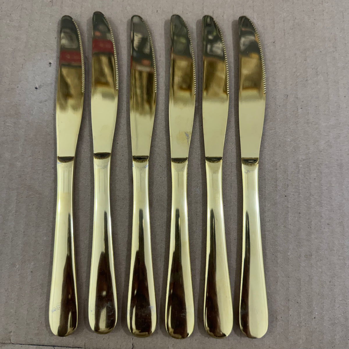 6 Pieces Premium Gold Stainless Steel Butter Knives Set