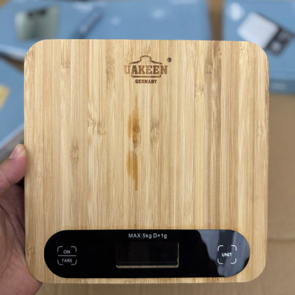 Uakeen Germany Digital Kitchen Scale | Bamboo Wooden Weighing Machine