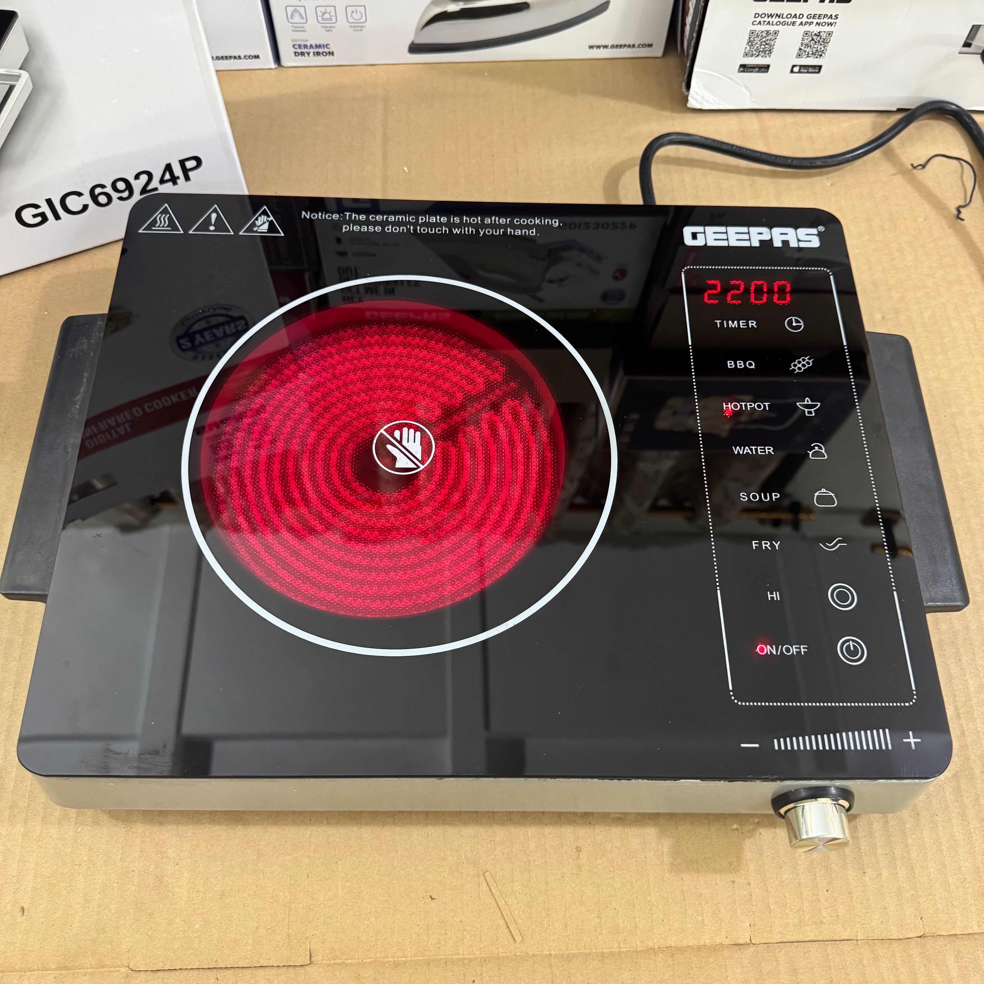 Geepas 2800W Digital Infrared Cooker GIC6924P – Heavy Duty 6months warranty