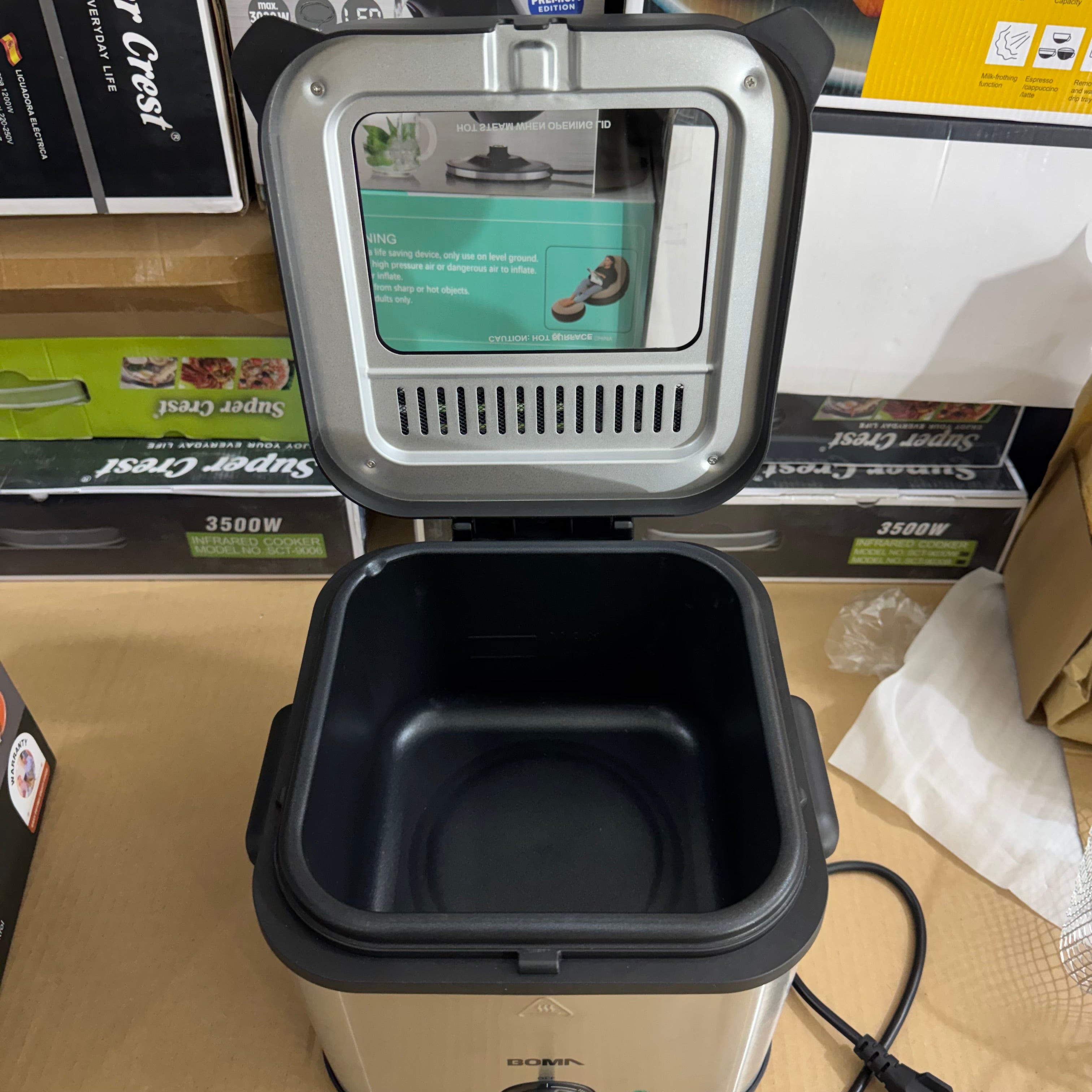 Boma Electric Deep Fryer 2.5L Stainless Steel - Model BM-87 Lot Imported