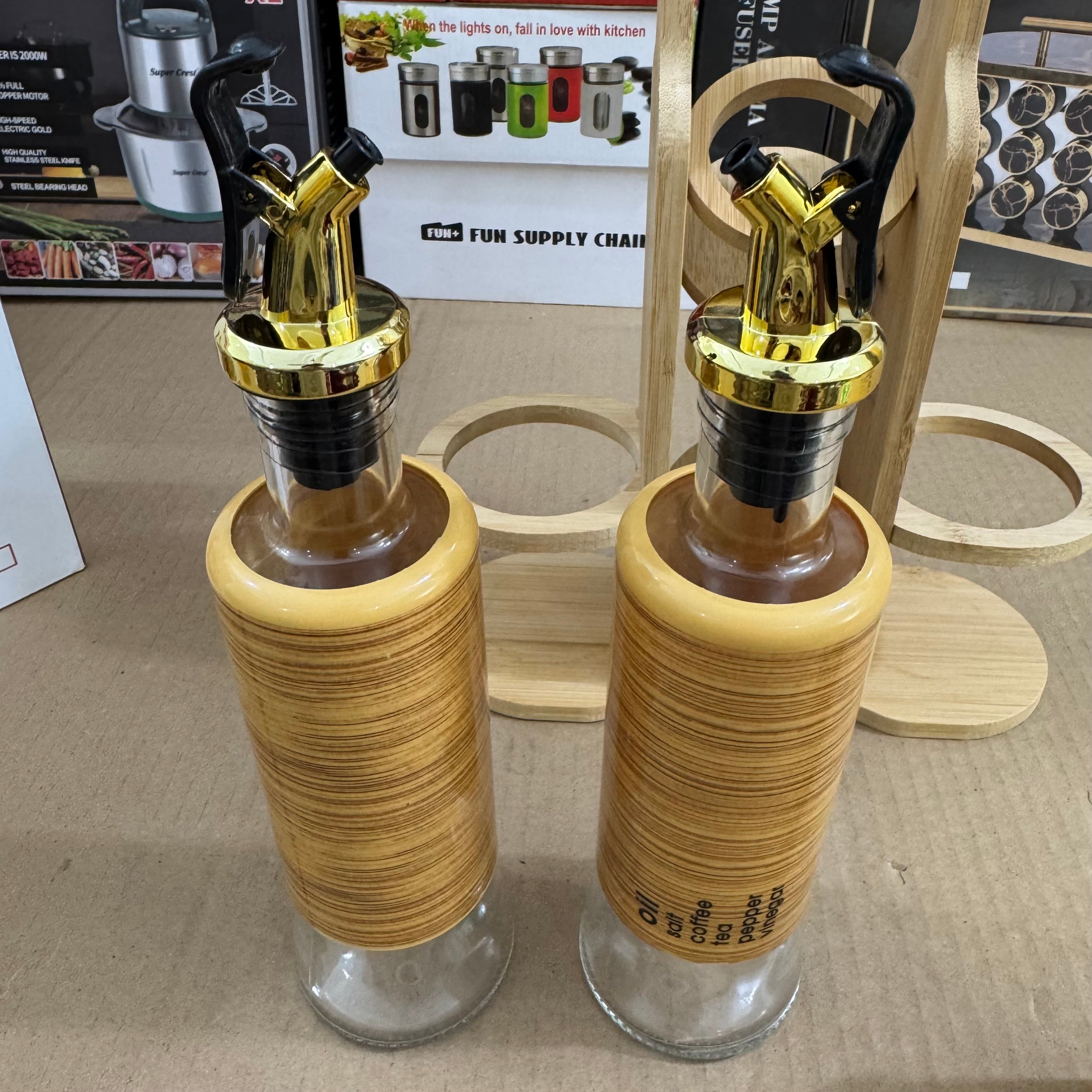5-Piece Glass Spice & Oil Storage Jar Set