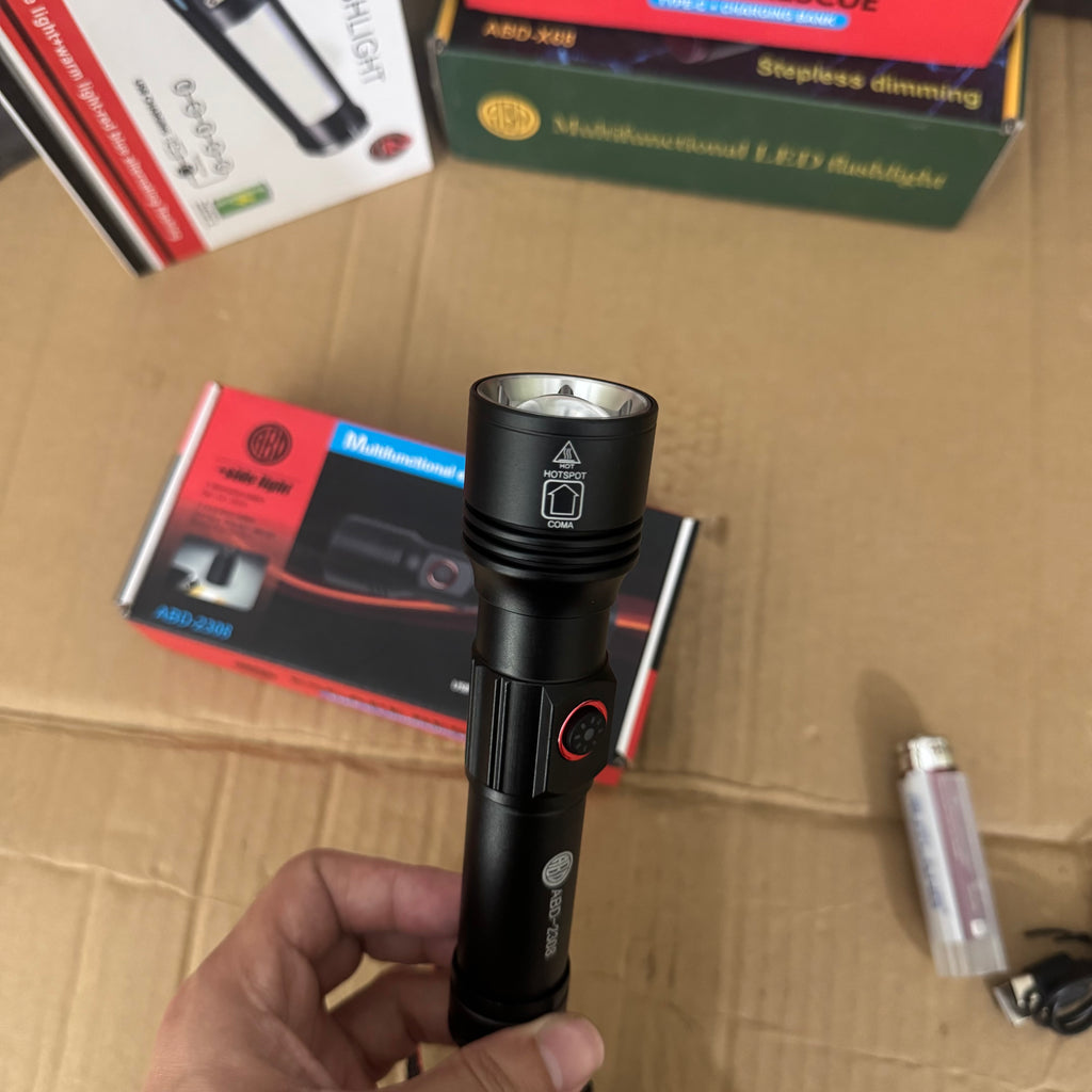 Lot Imported ABD Multifunctional Emergency Flashlight with Side Light-2308
