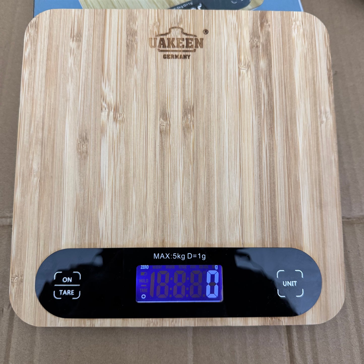 Uakeen Germany Digital Kitchen Scale | Bamboo Wooden Weighing Machine