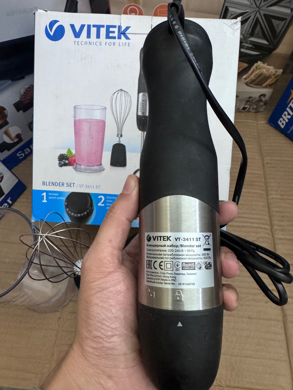 VITEK VT3411 ST Hand Blender Set 800W – Lot Imported | Multi-Function Blender for Kitchen