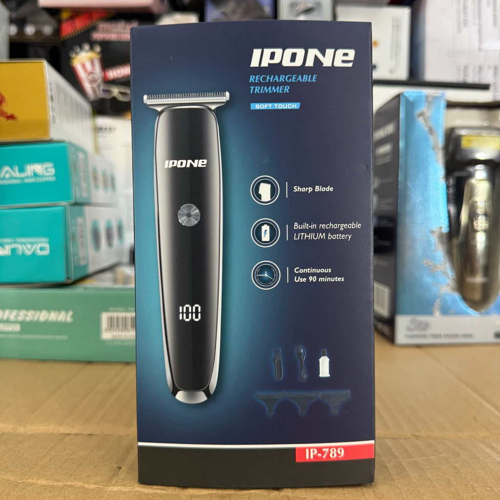 Lot Imported Ipone IP-789 Rechargeable Trimmer - 90 Min Use Cordless Hair Clipper