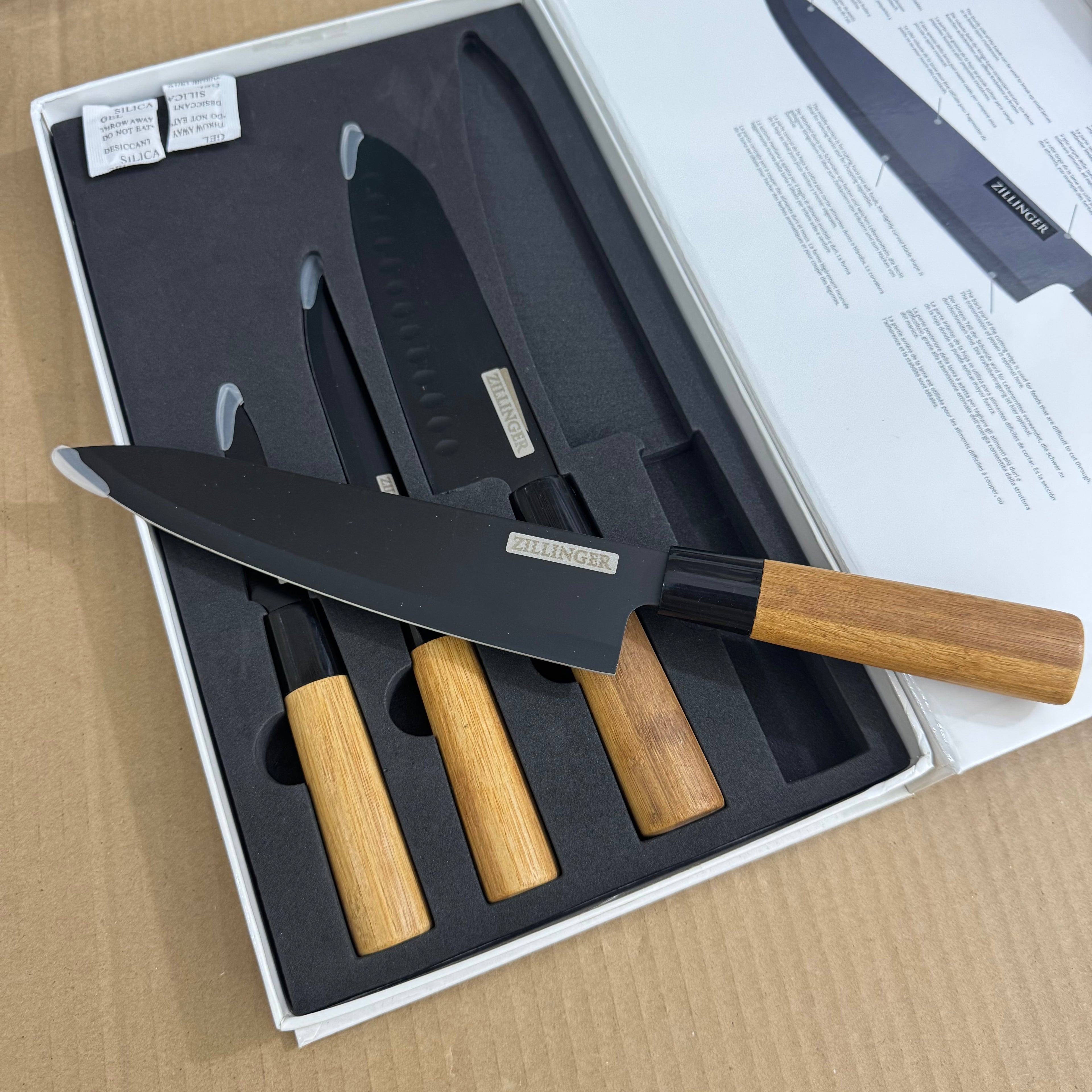 ZILLINGER Professional Japanese Knives 4-Piece Set - ZL-01 Lot Imported