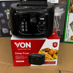 VON 2.5L Electric Deep Fryer | 1800W Non-Stick Compact Fryer with Viewing Window