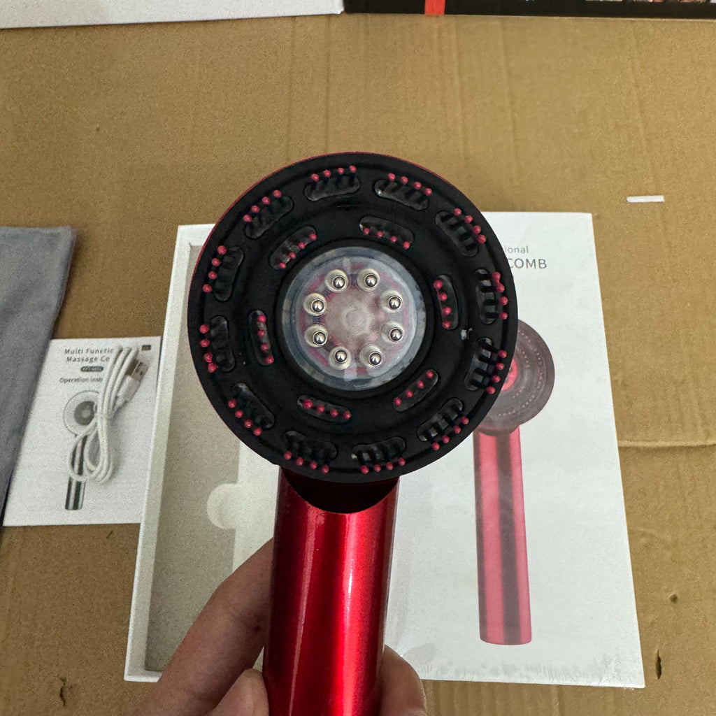 XYT-0801 Multi-Functional Electric Massage Comb – Scalp Massager Hair Growth Brush with Vibration & Red Light Therapy