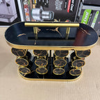 12 Pcs Luxury Marble Gold Rotating Spice Rack Organizer with Handle
