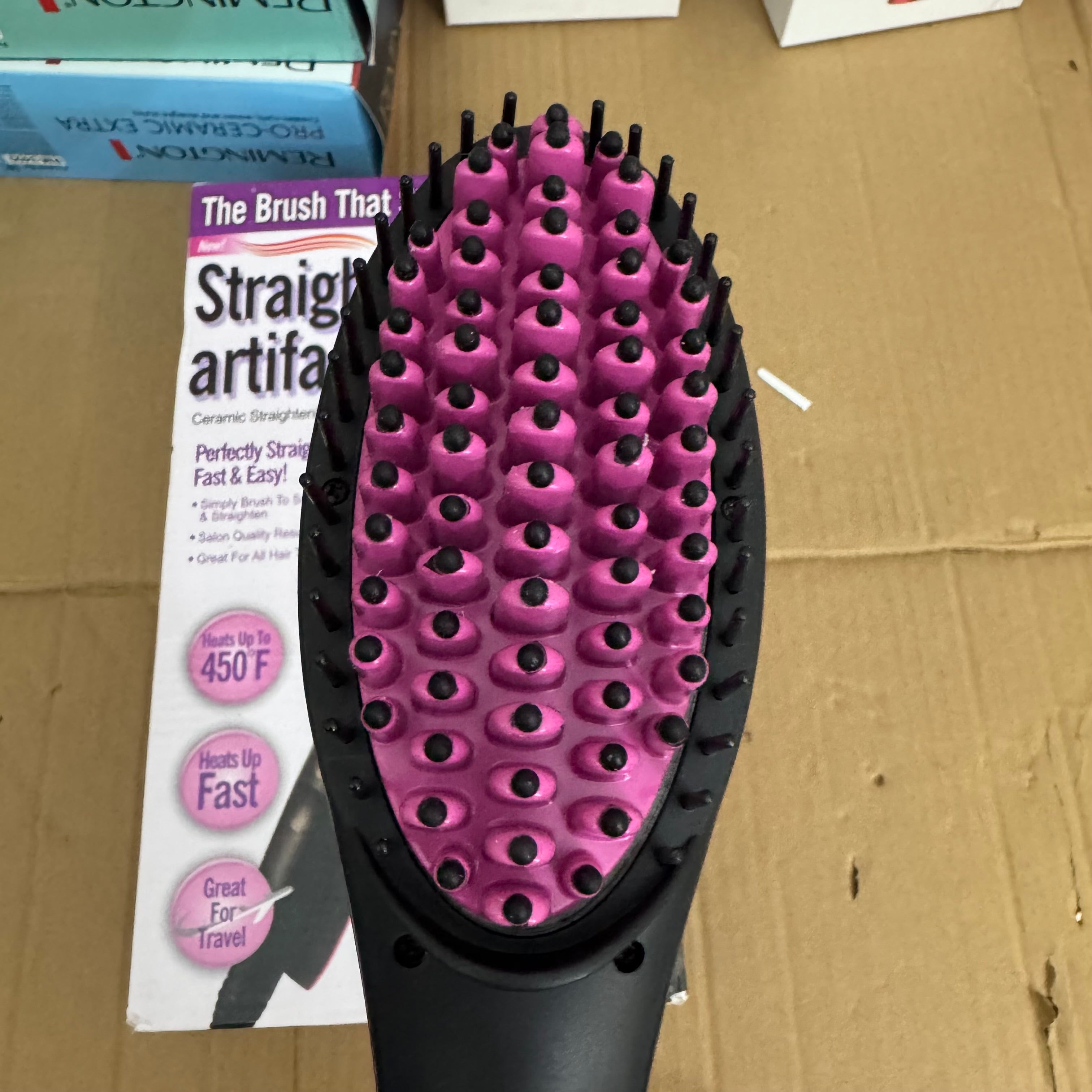 Ceramic Hair Straightening Brush Electric Comb | Fast Heat, Adjustable Temperature, Anti-Frizz Styling Brush