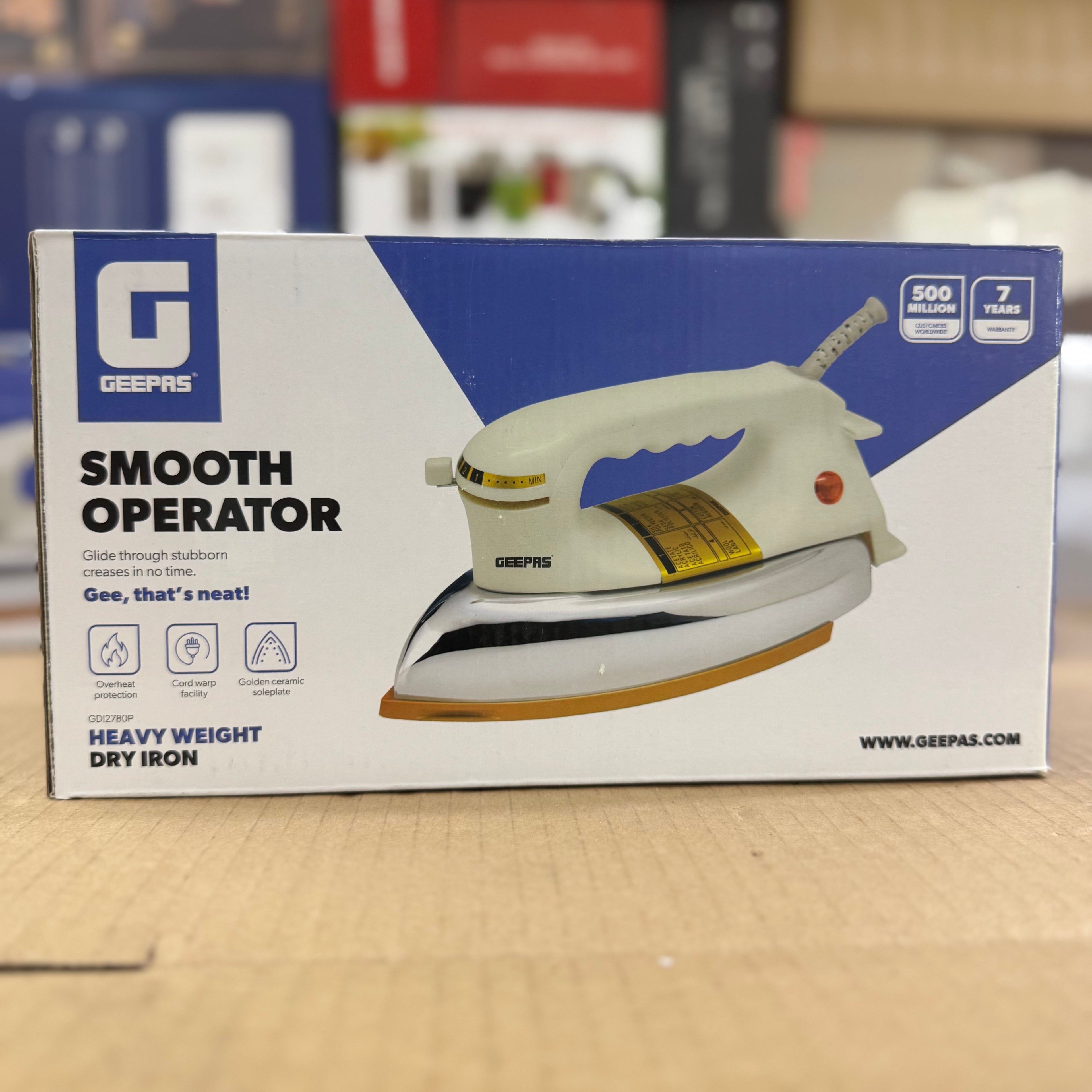Geepas Heavy Weight Dry Iron (GDI2780P) – German Design
