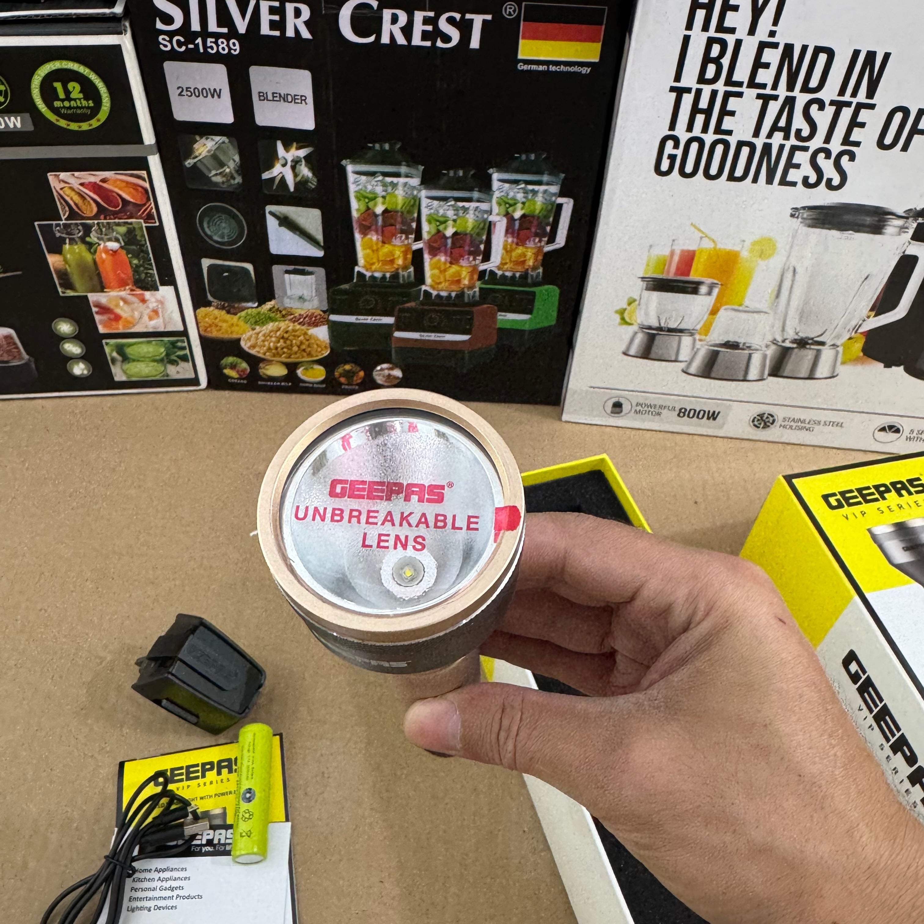 Geepas Rechargeable LED Flashlight GFL3827N