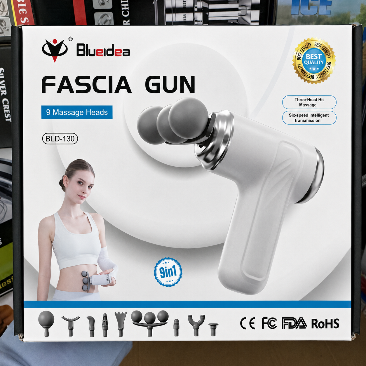 9-in-1 Three-Headed Fascia Gun Massager