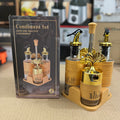 4-Piece Glass Condiment & Oil Set