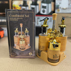 4-Piece Glass Condiment & Oil Set