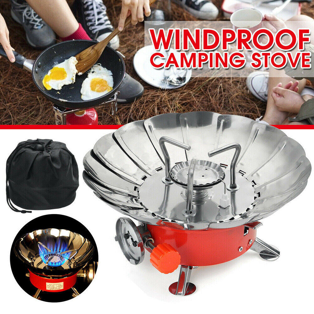 Windproof Camping Stove Portable Foldable Gas Burner – Outdoor Cooking Stove