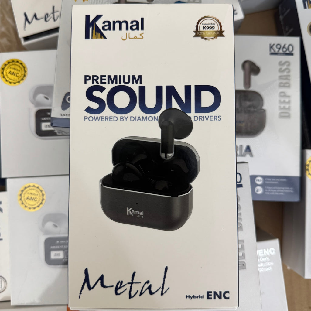 Kamal K999 Premium Metal Wireless Earbuds – Hybrid ENC & 28H Playtime