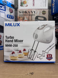Milux Turbo Hand Mixer MHM-250 (Lot Imported) – Powerful Kitchen Hand Mixer in Pakistan