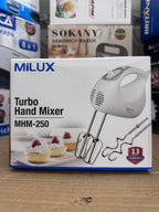 Milux Turbo Hand Mixer MHM-250 (Lot Imported) – Powerful Kitchen Hand Mixer in Pakistan