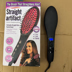 Ceramic Hair Straightening Brush Electric Comb | Fast Heat, Adjustable Temperature, Anti-Frizz Styling Brush