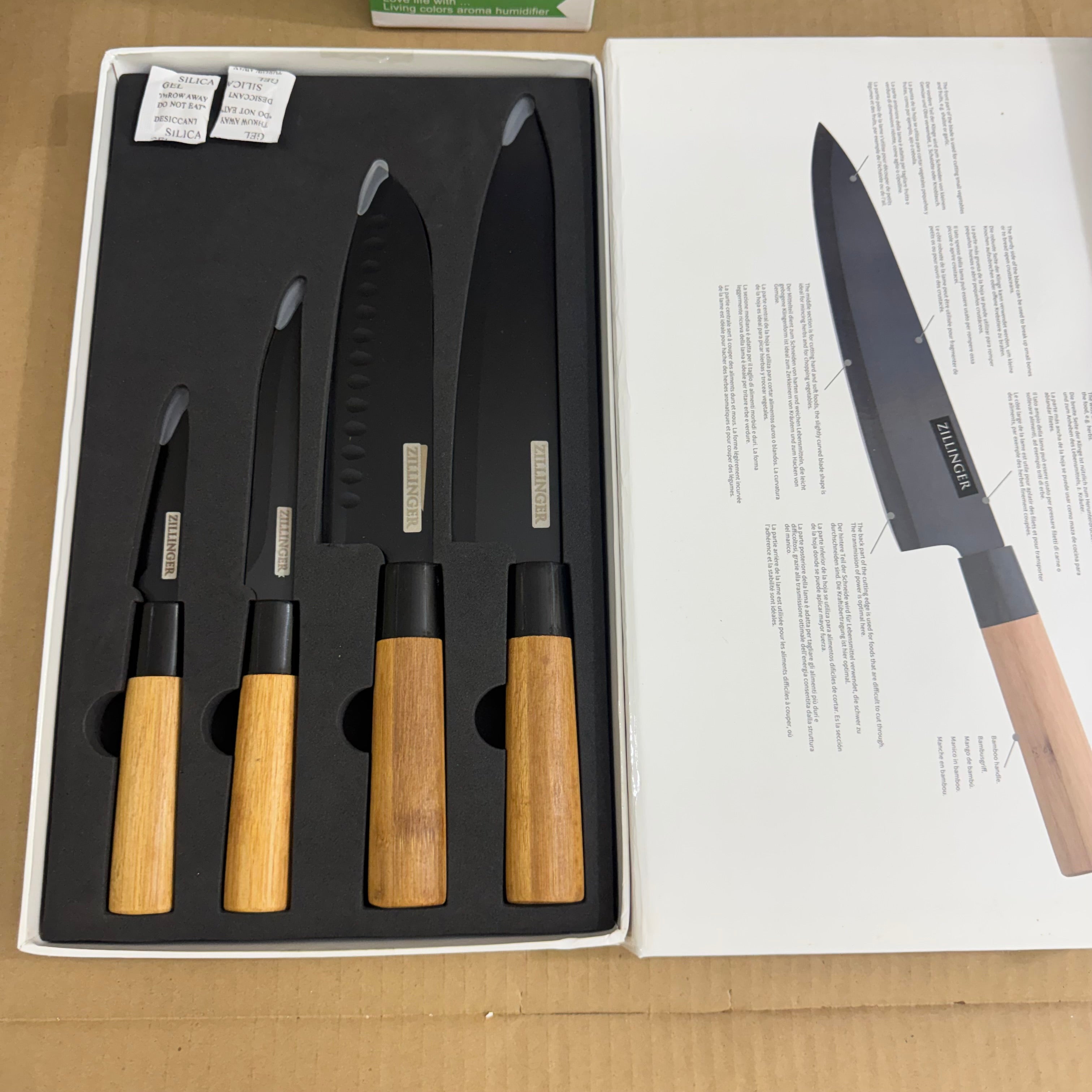 ZILLINGER Professional Japanese Knives 4-Piece Set - ZL-01 Lot Imported