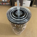 Lot Imported Pearl Foam Double-Layer 650ml Tumbler with Straw - Black