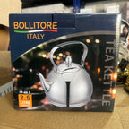 Bollitore Italy 2.5L Silver Stainless Steel Tea Kettle Lot Imported