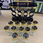 12 Pcs Luxury Marble Gold Rotating Spice Rack Organizer with Handle
