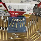KDK 24-Piece Gold Textured Stainless Steel Cutlery Set | Service for 6