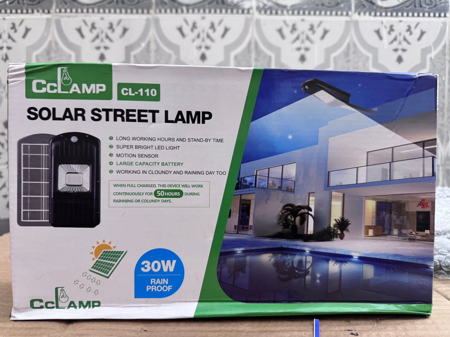 Lot Imported 30W Solar Street Lamp with Motion Sensor – Outdoor Waterproof LED Light Pakistan