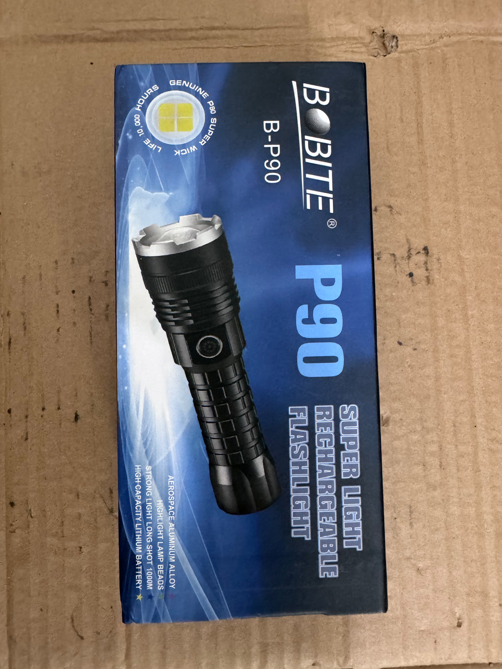 BOBITE P90 Rechargeable Flashlight – Lot Imported High Power Torch for Pakistan