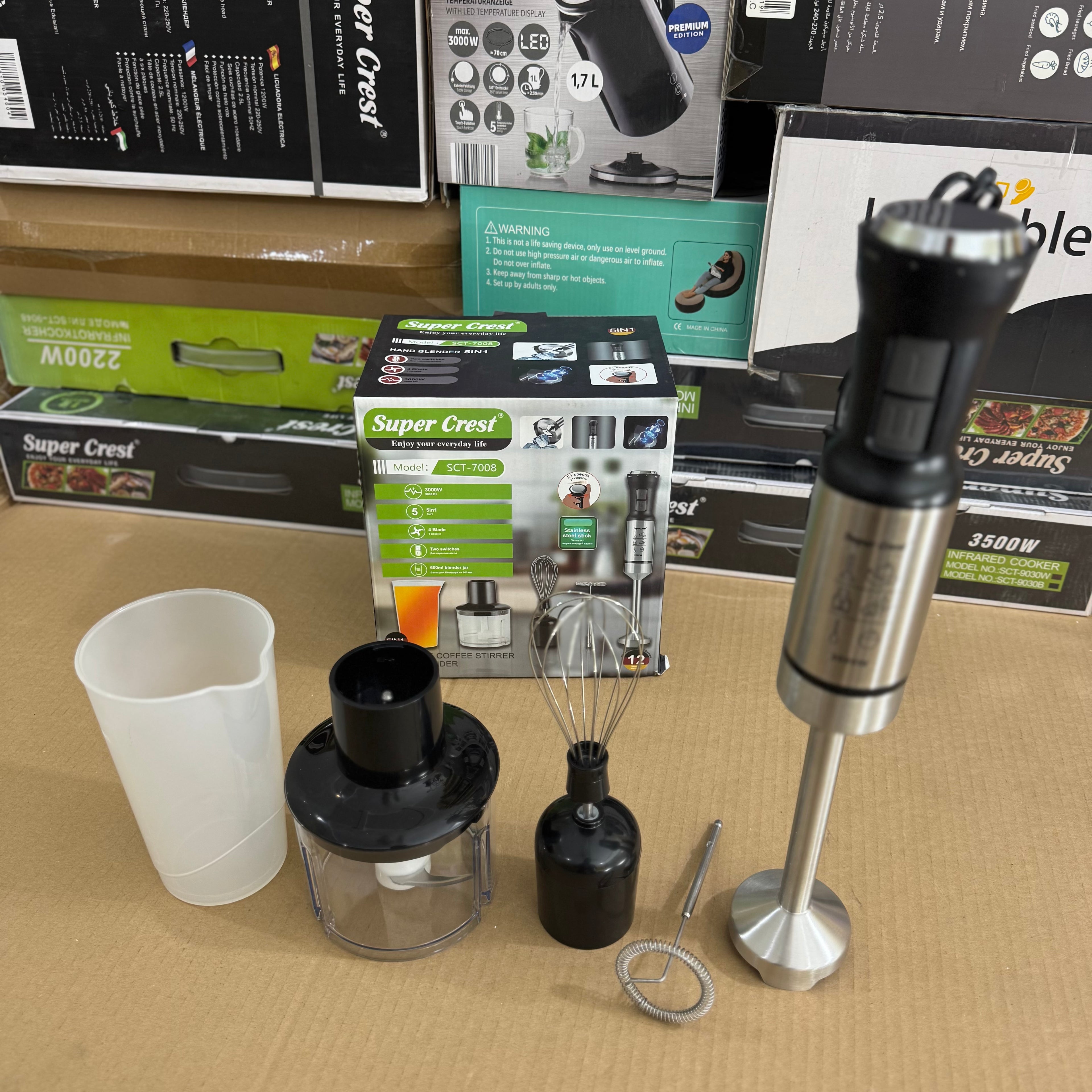Super Crest 5-in-1 Hand Blender 3000W - Model SCT-7008