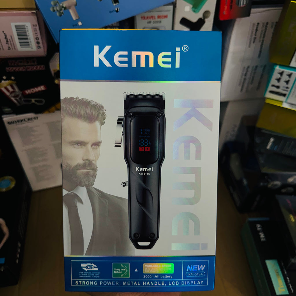 Lot Imported Kemei KM-519A Professional Hair Clipper - 2000mAh Metal Handle Trimmer