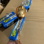 Elegant Gold Floral Sandwich & Salad Tongs Lot Imported