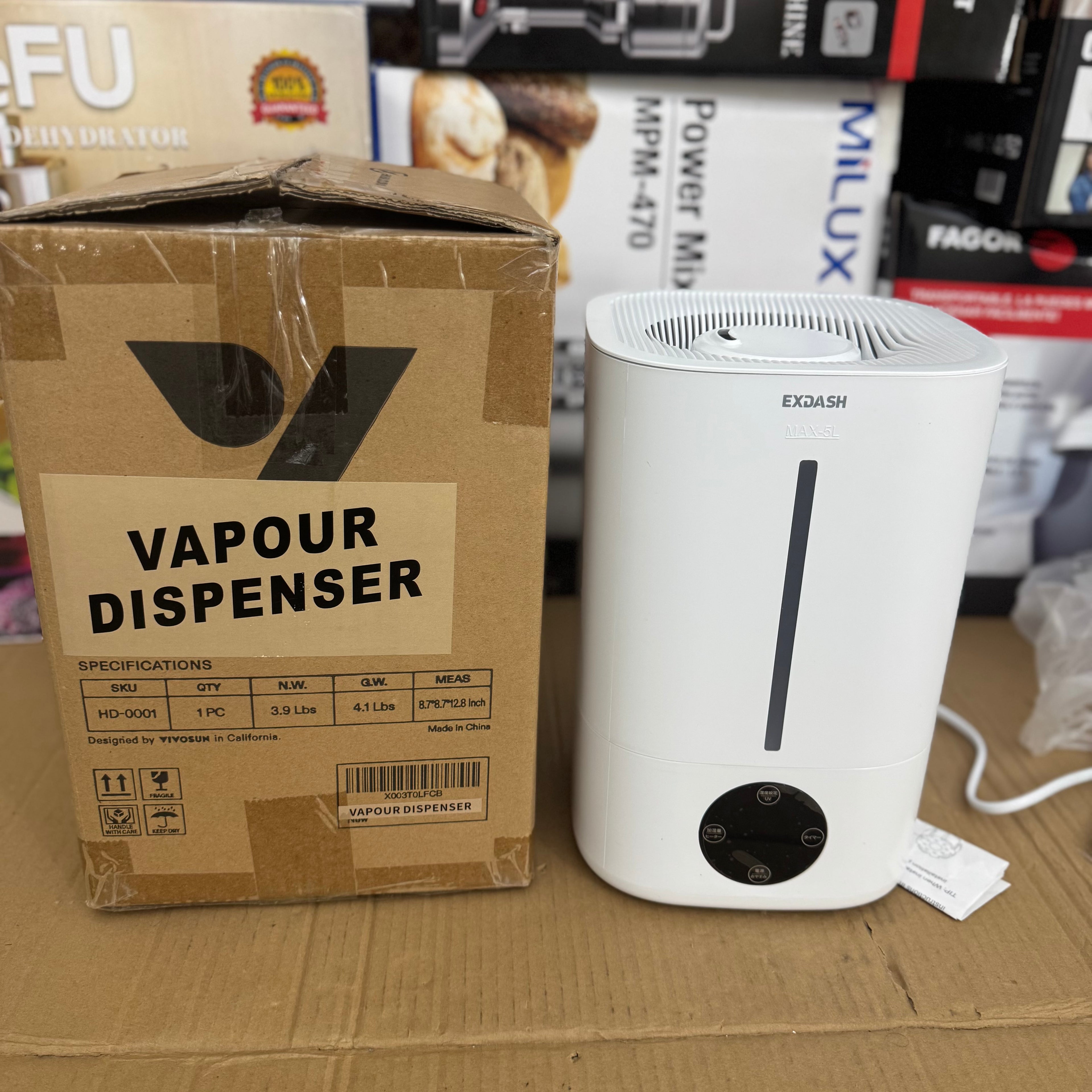 EXDASH MAX-5L Vapour Dispenser -Lot Imported