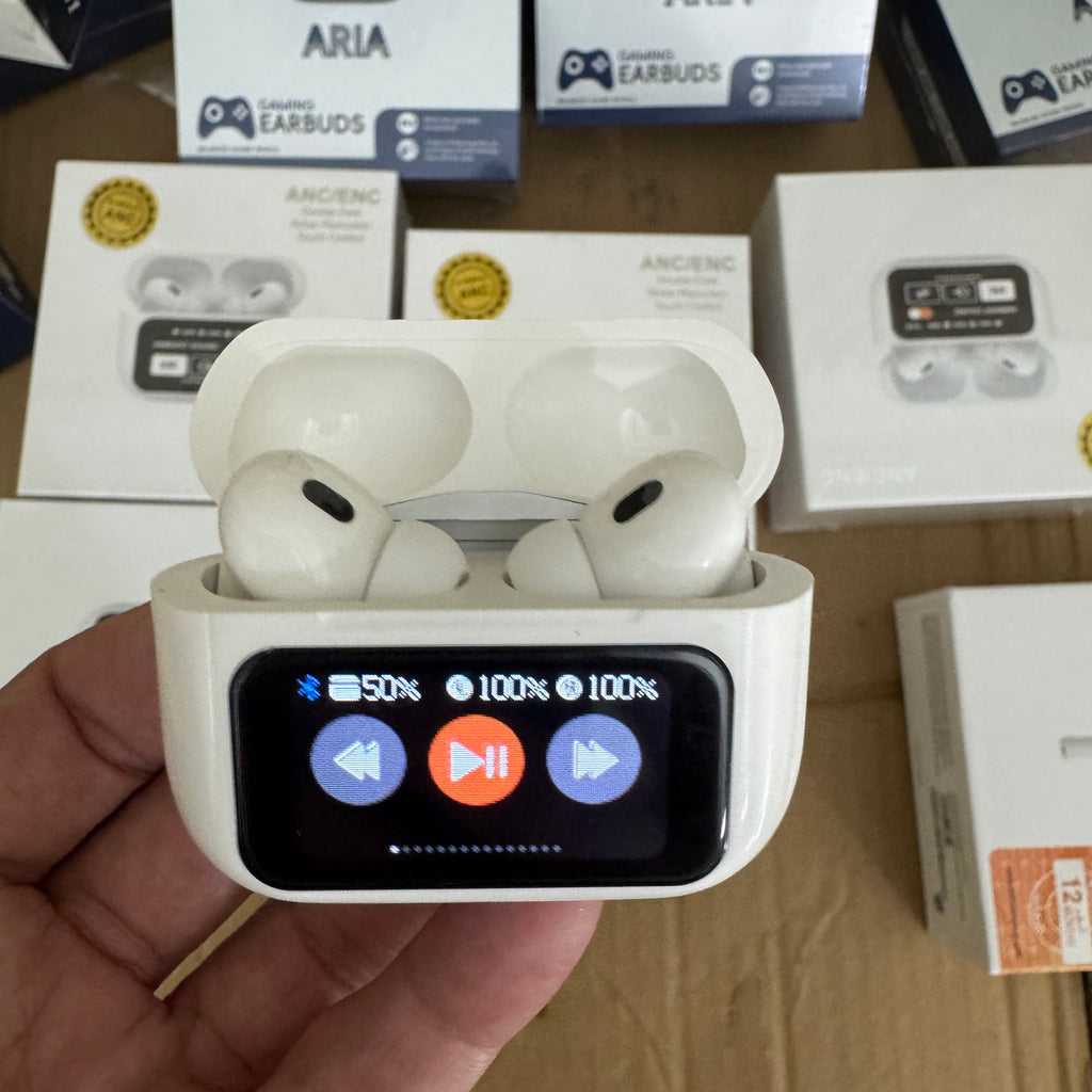 ANC/ENC Smart LCD Screen Wireless Earbuds – Lot imported