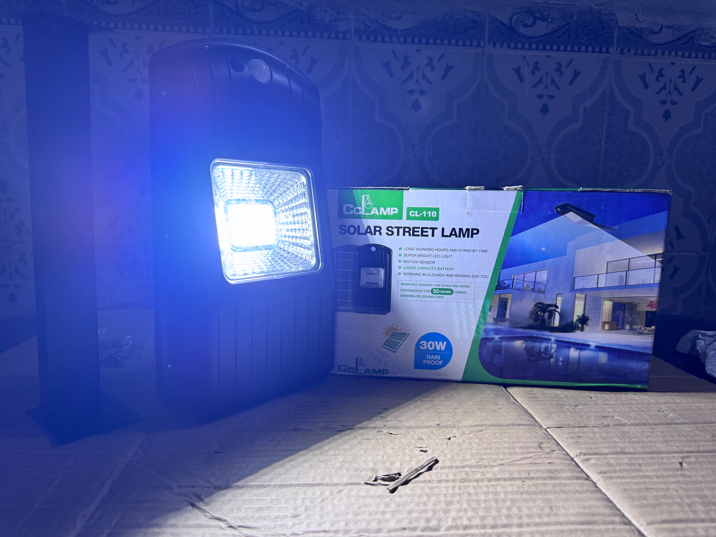 Lot Imported 30W Solar Street Lamp with Motion Sensor – Outdoor Waterproof LED Light Pakistan