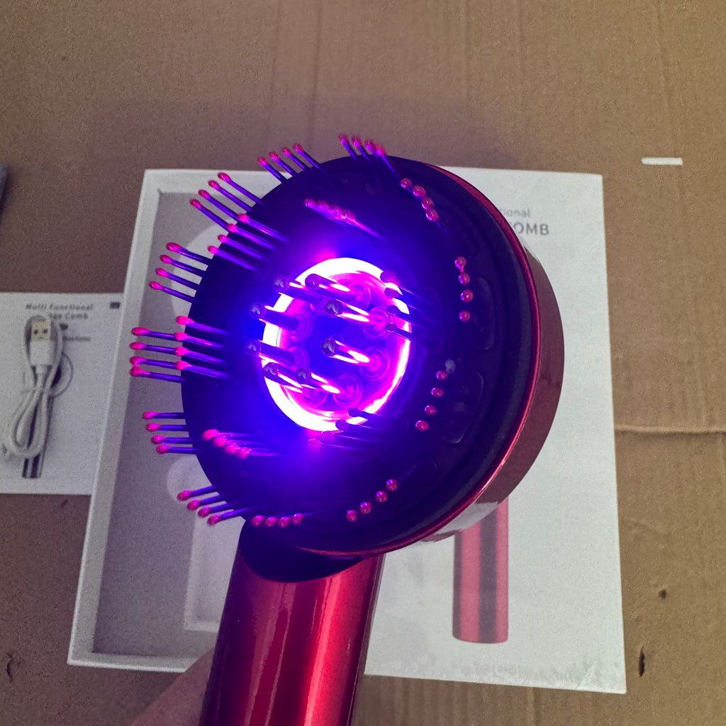 XYT-0801 Multi-Functional Electric Massage Comb – Scalp Massager Hair Growth Brush with Vibration & Red Light Therapy