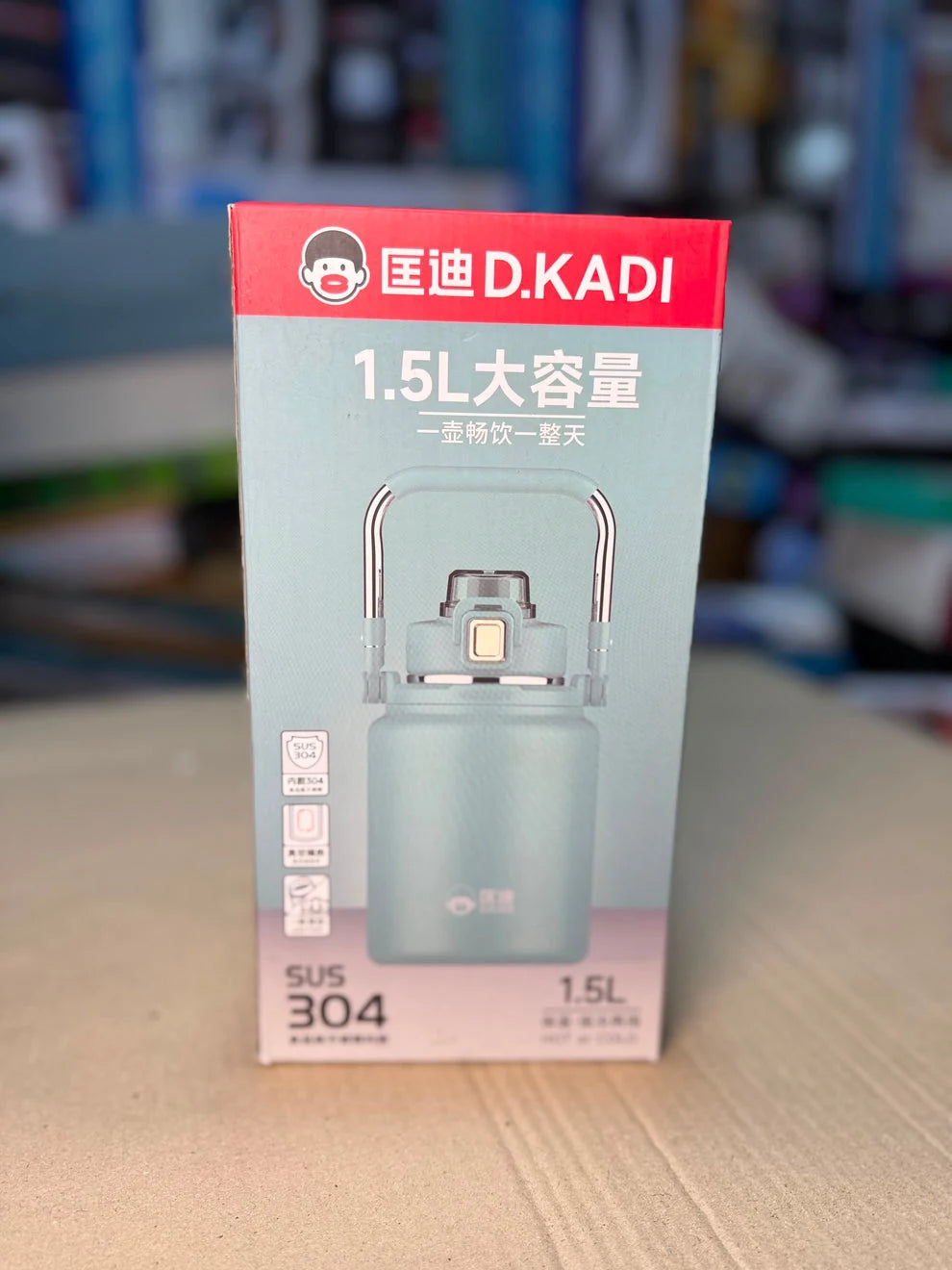 D.KADI 1.5L Stainless Steel Vacuum Thermos Travel Bottle
